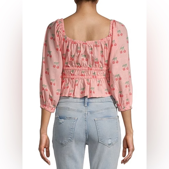 Arizona Jean Peasant Blouse with Cherries - Picture 2 of 9